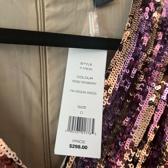 NWT French Connection Fiki midi wrap dress in all over pink sequin size 0 - Picture 8 of 10